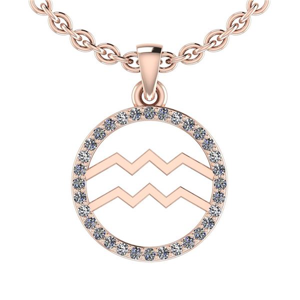 Certified 0.16 Ctw SI2/I1 Diamond 14K Rose Gold Zodiac