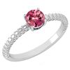 Image 1 : Certified 0.45 Ctw Pink Tourmaline Solitaire Ring with