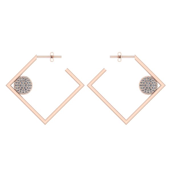 Certified 0.53 Ctw Diamond 14K Rose Gold Halo Ring