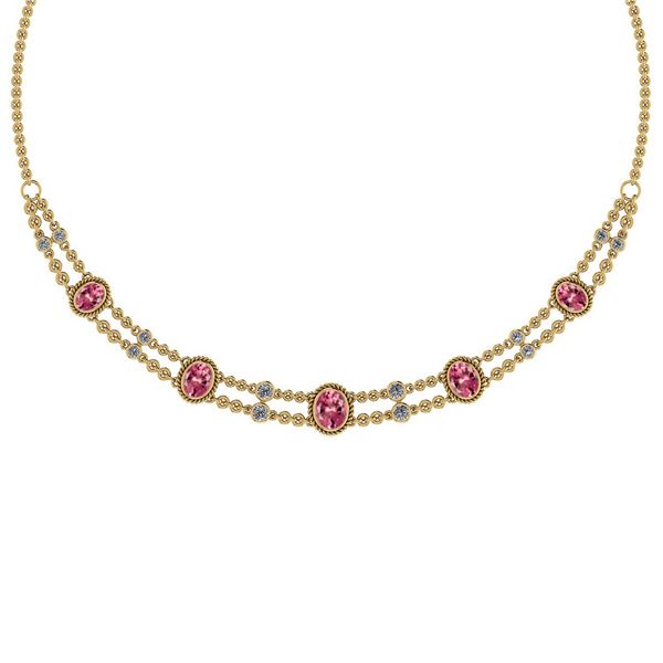 Certified 10.80 Ctw Pink Tourmaline And Diamond VS/SI1