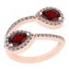 Image 1 : Certified 1.96 Ctw I2/I3 Garnet And Diamond 14K Rose Go