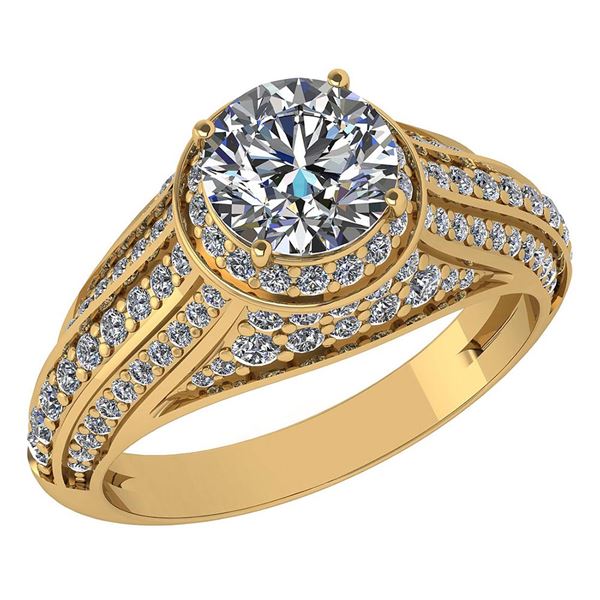 Certified 2.30 Ctw Diamond Wedding/Engagement 14K Yello