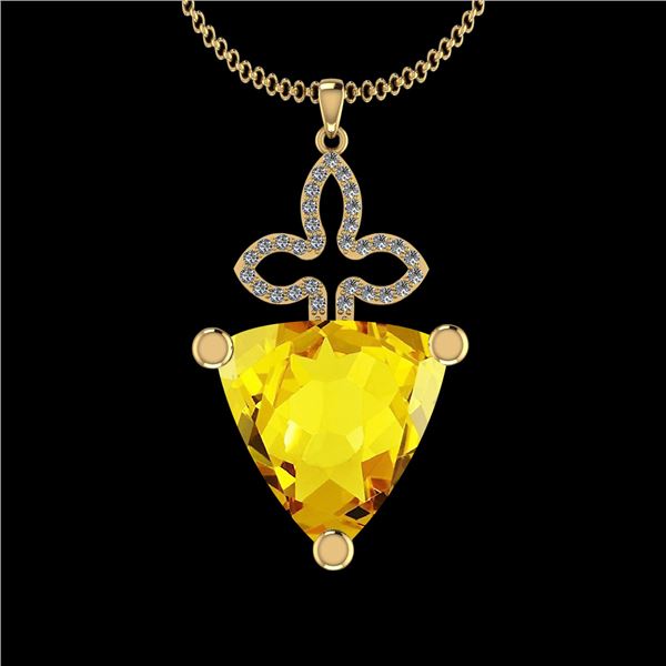 Certified 21.55 Ctw I2/I3 Lemon Topaz And Diamond 10K Y