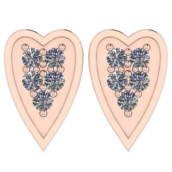 Certified 0.25 Ctw Diamond I1/I2 10k Rose Gold Earrings