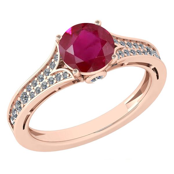 Certified 1.47 Ctw Ruby And Diamond Wedding/Engagement