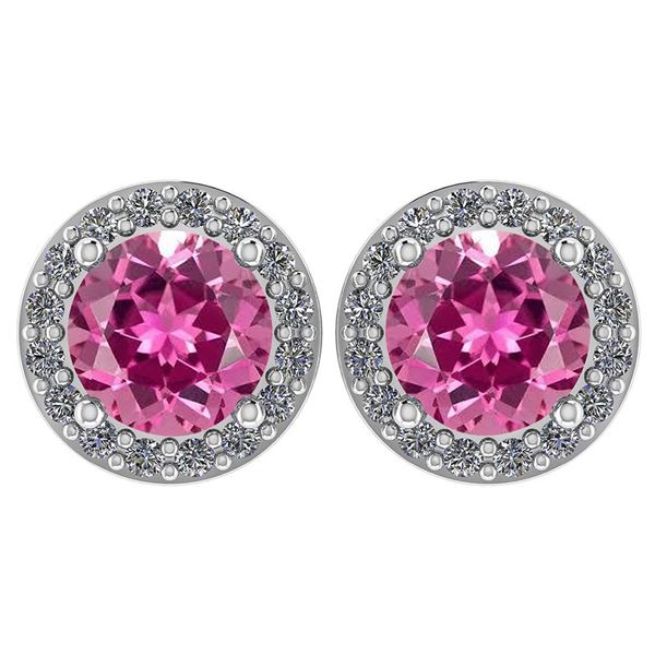 Certified 1.06 Ctw Pink Tourmaline And Diamond Platinum