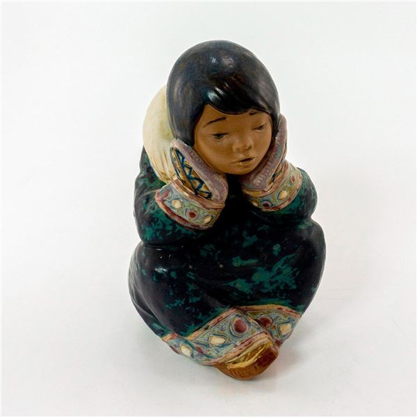 Pensive Eskimo Girl 1012158 - Lladro Porcelain Figurine
