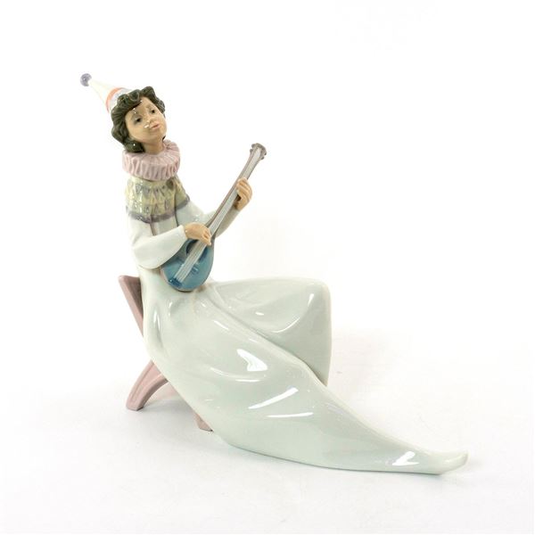 Young Jester with Mandolin 1006237 - Lladro Porcelain Figurine