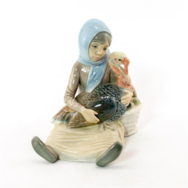 Girl with Turkey 1004569 - Lladro Porcelain Figurine