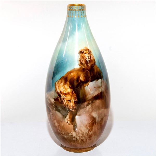 Royal Doulton Harry Tittensor Vase, Lions