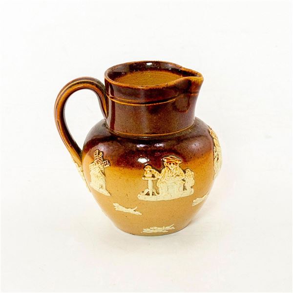 Doulton Lambeth Miniature Stoneware Hunting Pitcher