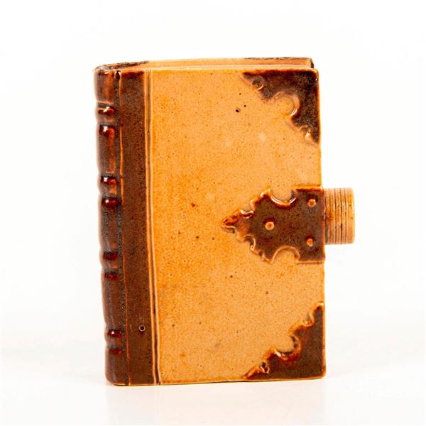 Doulton Lambeth Stoneware Mini Reform Flask as a Book