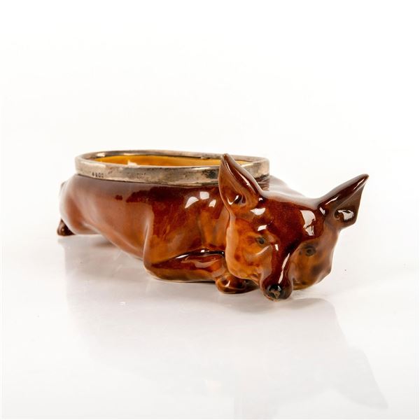 Royal Doulton Kingsware Fox Bowl with Silver Rim