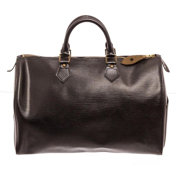 Louis Vuitton Black Epi Leather Speedy 35 Satchel Bag
