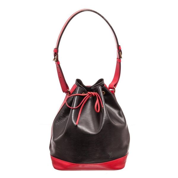 Louis Vuitton Red Black Epi Leather Noe GM Bucket Bag