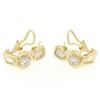 Image 6 : 14k Yellow Gold 1.70 ctw VS1 Round & Baguette Cut Diamond Bypass Omega Earrings