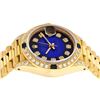 Image 4 : Rolex Ladies 18K Yellow Gold Blue Vignette Diamond And Sapphire President Wristw