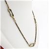 Image 4 : UNIQUE Vintage 18K Yellow Gold 20" Twisted & Open Bar Link Chain Necklace