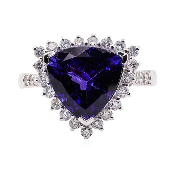 5.16 ctw Tanzanite and Diamond Ring - Platinum
