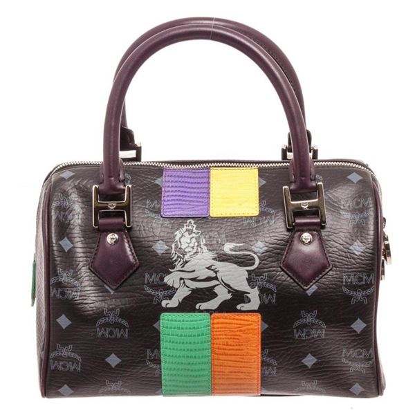 MCM Black Lion Boston Bag