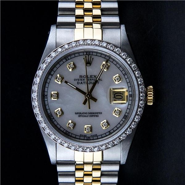 Rolex 2T Mother Of Pearl Diamond 36MM Oyster Perpetaul Datejust 36MM