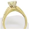 Image 5 : 14k Solid Yellow Gold Round Diamond Solitaire Engagement Ring w/ 12 Graduated Ac