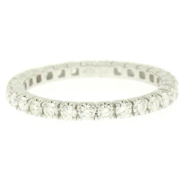 18K White Gold 1.0 ctw F VS1 Round Brilliant Prong Set Diamond Eternity Band Rin