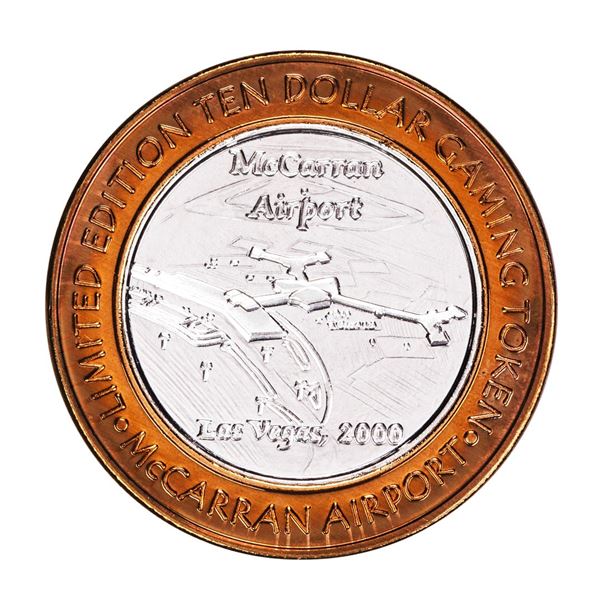 .999 Silver McCarran International Airport $10 Casino Limited Edition Gaming Token