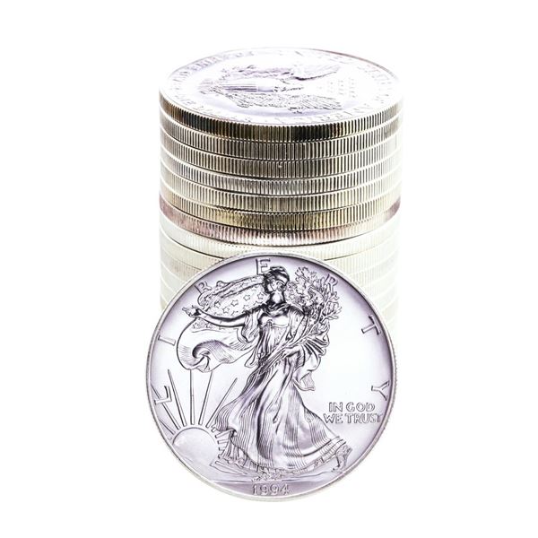 Roll of (20) Brilliant Uncirculated 1994 $1 American Silver Eagle Coins
