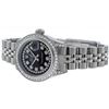 Image 8 : Rolex Ladies Quickset Stainless Steel Black Diamond Datejust Wristwatch