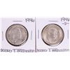 Image 1 : Lot of (2) 1946 & 1946-D Booker T Washington Commemorative Half Dollar Coins