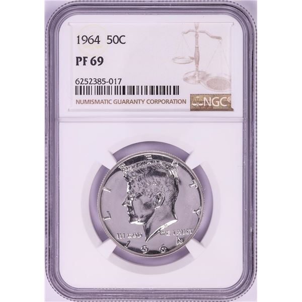 1964 Proof Kennedy Half Dollar Coin NGC PF69