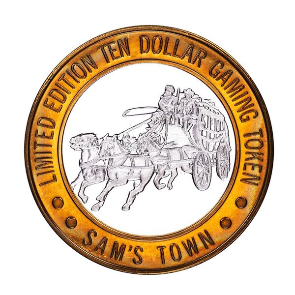 .999 Silver Sam's Town Las Vegas Nevada $10 Casino Limited Edition Gaming Token