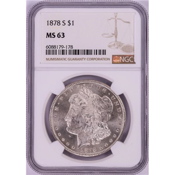 1878-S $1 Morgan Silver Dollar Coin NGC MS63