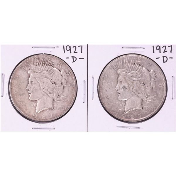 Lot of (2) 1927-D $1 Peace Silver Dollar Coins