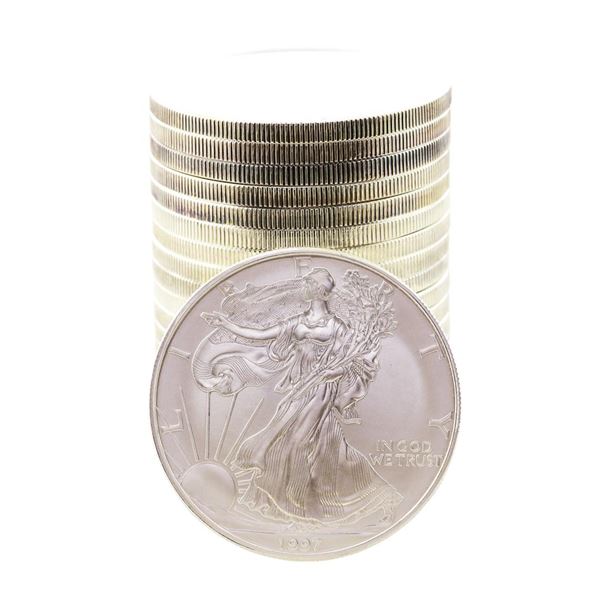 Roll of (20) Brilliant Uncirculated 1997 $1 American Silver Eagle Coins