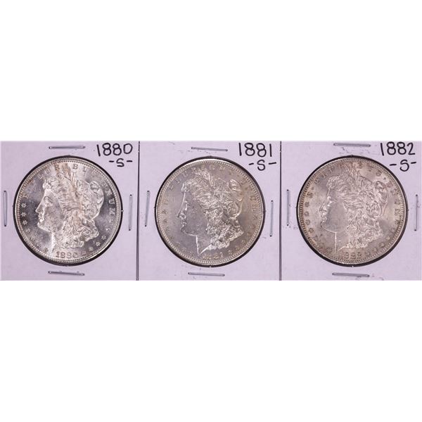 Lot of 1880-S to 1882-S $1 Morgan Silver Dollar Coins