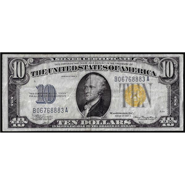 1934A $10 North Africa WWII Emergency Issue Silver Certificate Note