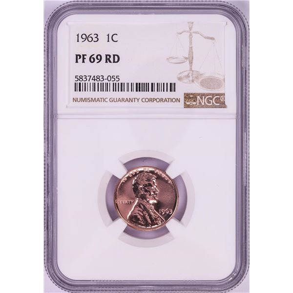 1963 Proof Lincoln Memorial Cent Coin NGC PF69RD