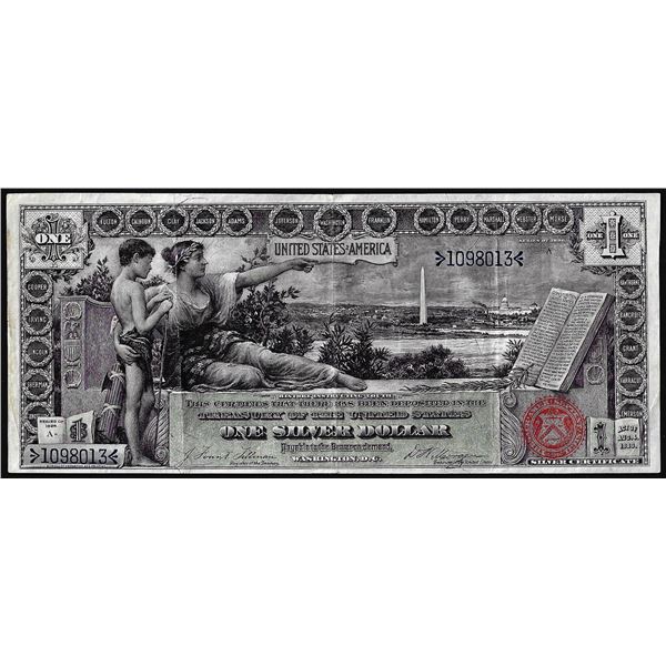 1896 $1 Educational Silver Certificate Note