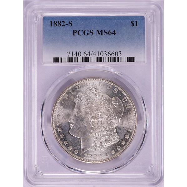 1882-S $1 Morgan Silver Dollar Coin PCGS MS64