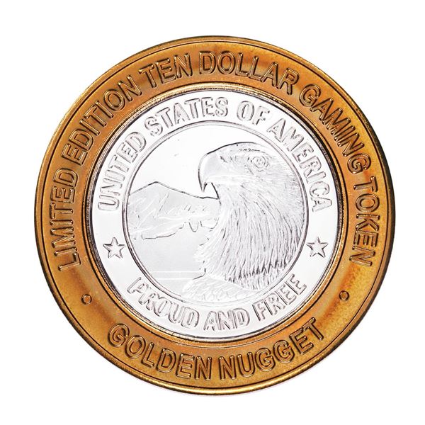 .999 Silver Golden Nugget Las Vegas, Nevada $10 Casino Limited Edition Gaming Token