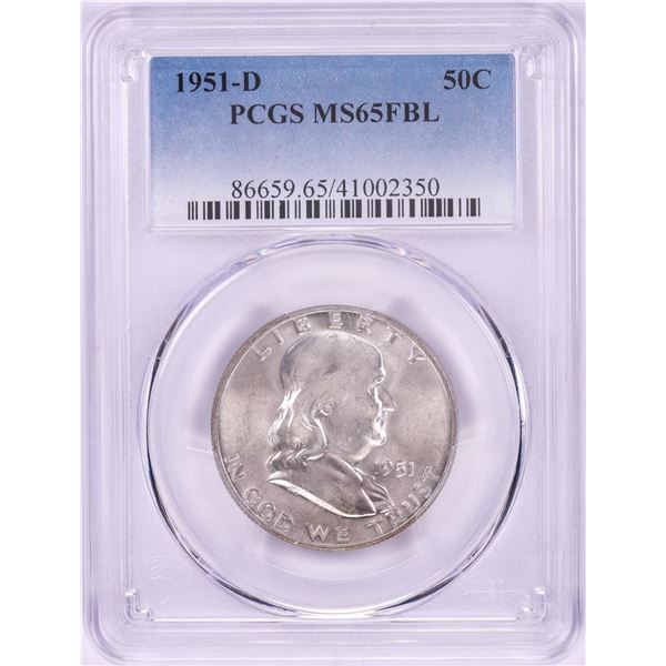 1951-D Franklin Half Dollar Coin PCGS MS65FBL