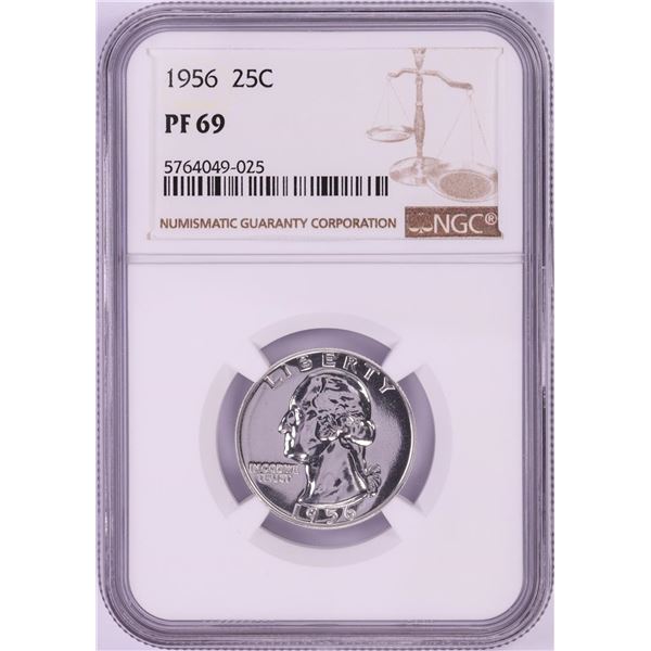 1956 Proof Washington Quarter Coin NGC PF69