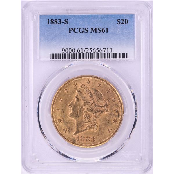 1883-S $20 Liberty Head Double Eagle Gold Coin PCGS MS61