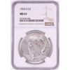 Image 1 : 1924-S $1 Peace Silver Dollar Coin NGC MS61