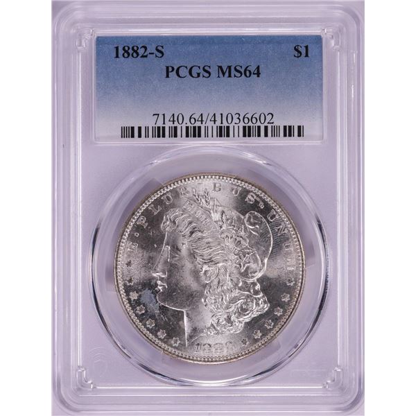 1882-S $1 Morgan Silver Dollar Coin PCGS MS64