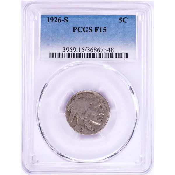 1926-S Buffalo Nickel Coin PCGS F15