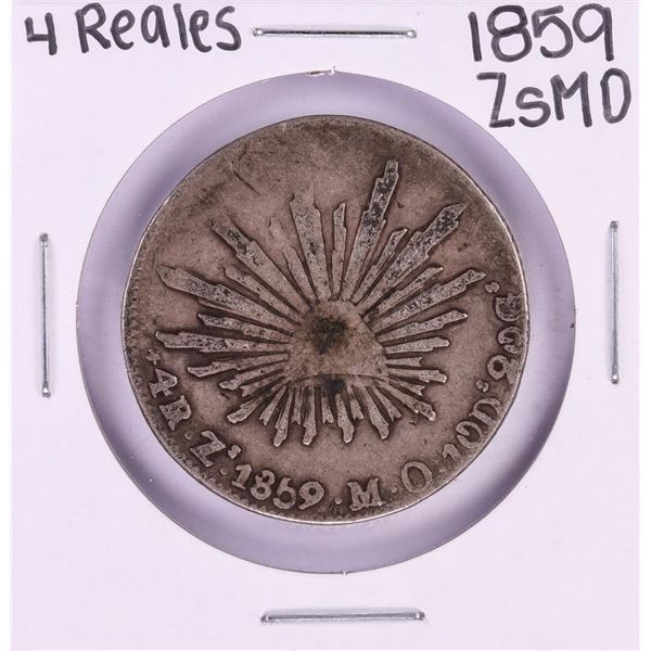 1859 ZsMO Mexico 4 Reales Silver Coin
