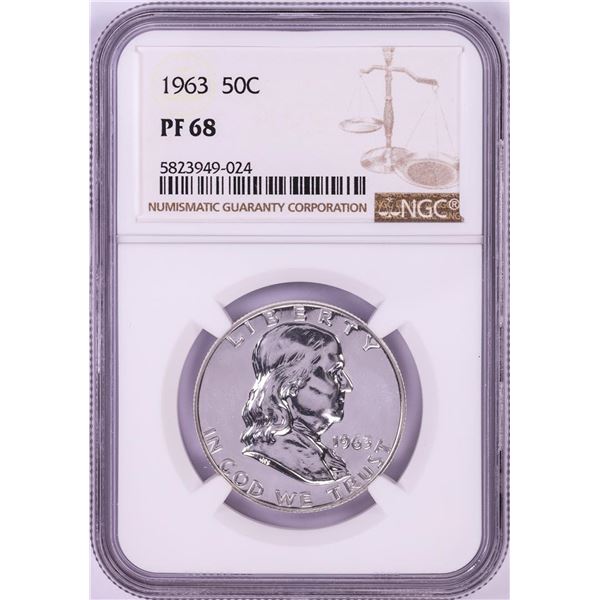 1963 Proof Franklin Half Dollar Coin NGC PF68